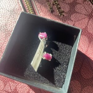 Elegant Pink Stone Earrings